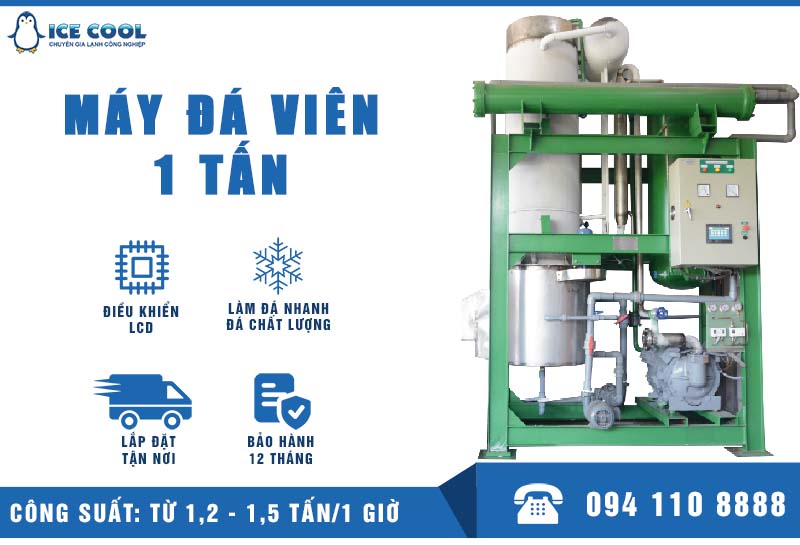 Máy đá viên tinh khiết công nghiệp 1 tấn