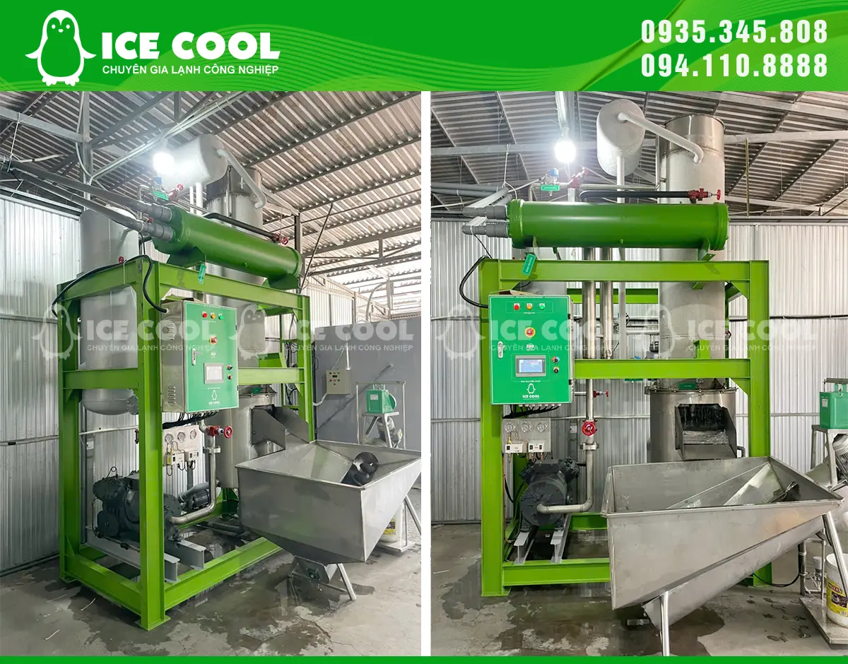 Công trình lắp đặt máy đá cà phê 7 tấn tại Long An mang đến giải pháp sản xuất đá ổn định, phù hợp cho các cơ sở cần sản lượng lớn.