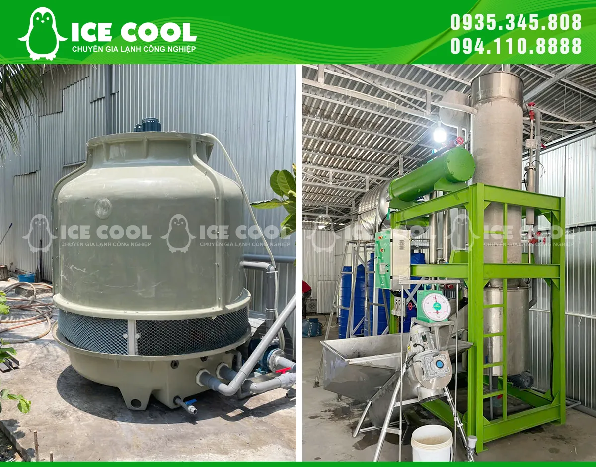 Máy đá viên ICE COOL công suất 7 tấn được đưa vào vận hành tại Long An, đáp ứng nhu cầu đá sạch cho cà phê, trà sữa và đồ uống.